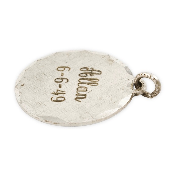 Vintage Sterling Silver “Allan” Pendant / Charm Engraved Name ID Tag Mid-Century - Picture 2 of 4